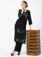 Cheera Kurta Palazzo With Leheria Dupatta Set (CH114KPD) | Grocsy