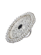 Joban Fashion Women Round Shape Silver Tone Ring | Grocsy