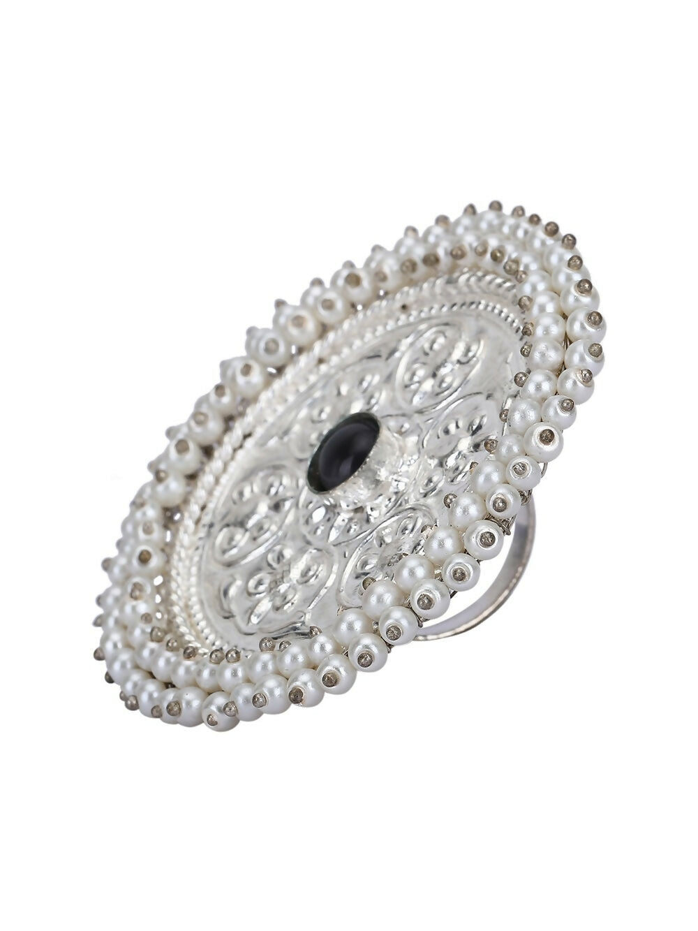 Joban Fashion Women Round Shape Silver Tone Ring | Grocsy