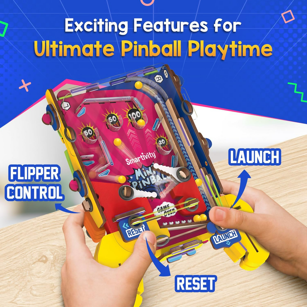 Smartivity DIY Pocket Pinball For Kids Ages 6-7-8-9-10-11-12 Years Hand-Held Exciting Arcade Game | Grocsy