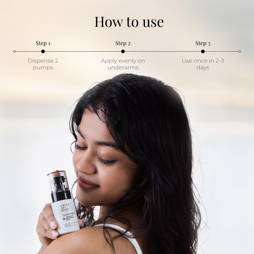 Green And Beige Glow Prep Underarm Exfoliating Serum | Grocsy