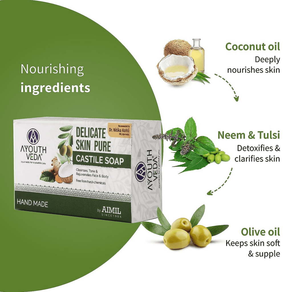 Ayouthveda Delicate Skin Pure Castile Soap | Grocsy