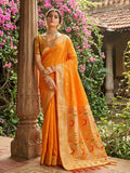 Shree Shyam Fashion Yellow Soft Silk Saree | Grocsy