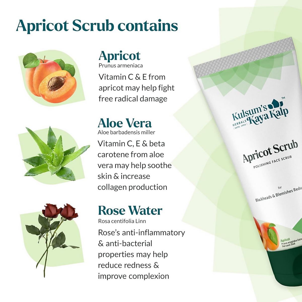 Kulsum's Kaya Kalp Apricot Scrub For Blackheads & Blemishes Reduction | Grocsy