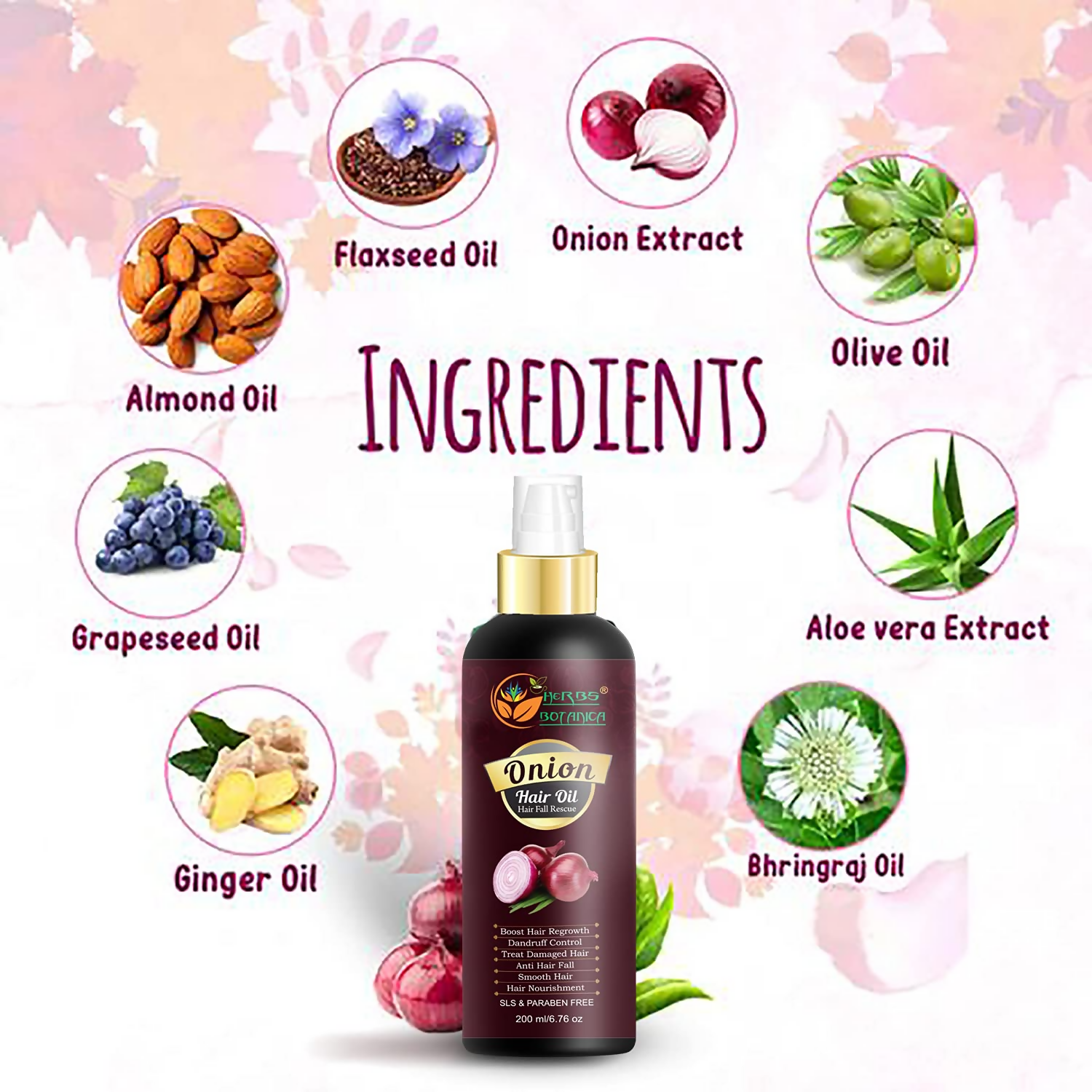 Herbs Botanica Red Onion Hair Oil | Grocsy