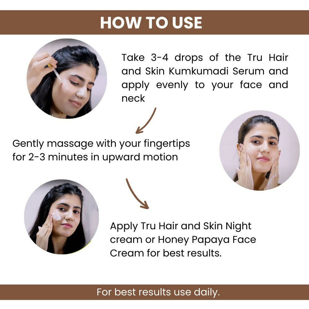 Tru Hair & Skin Kumkumadi & Niacinamide Serum | Grocsy