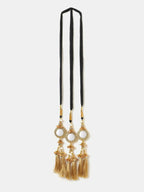 Ruby Raang Gold Gota Pati Work And Threads With Pearls And Black Thread And Mirrors | Grocsy