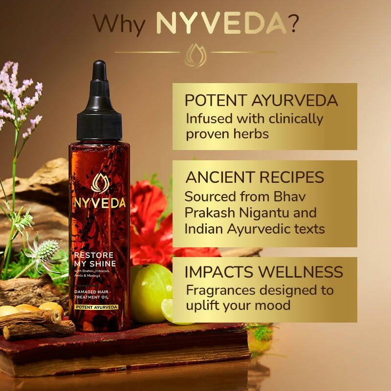 Nyveda Damaged Hair Treatment Oil | Restore My Shine | Grocsy
