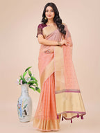 Shree Shyam Fashion Florance Light Pink Organza Saree | Grocsy