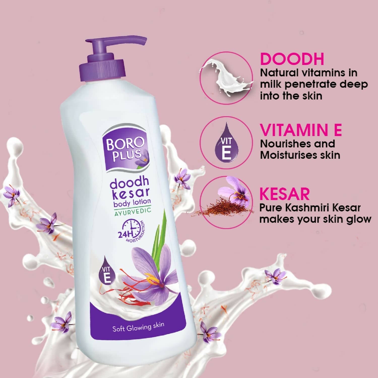 BoroPlus Dhoodh Keshar Body Lotion | Grocsy