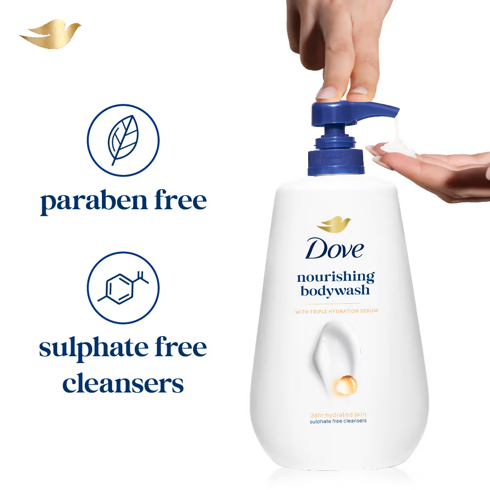 Dove 24 Hr Hydrated Skin Nourishing Body Wash For Soft Smooth Skin | Grocsy