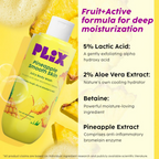 PLIX The Plant Fix Pineapple 5% Lactic Acid Body Wash Exfoliates Dry, Rough & Strawberry Skin | Grocsy