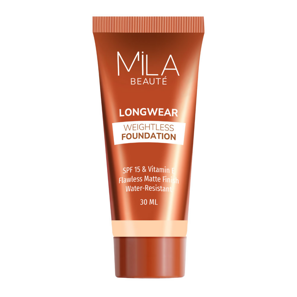 Mila Beaute Longwear Weightless Matte Finish Foundation with SPF 15 - Light Beige | Grocsy