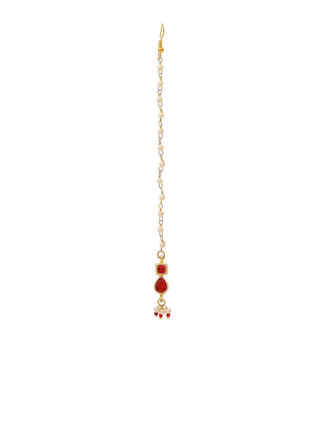 Ruby Raang Red Kundan Maang Tikka | Grocsy