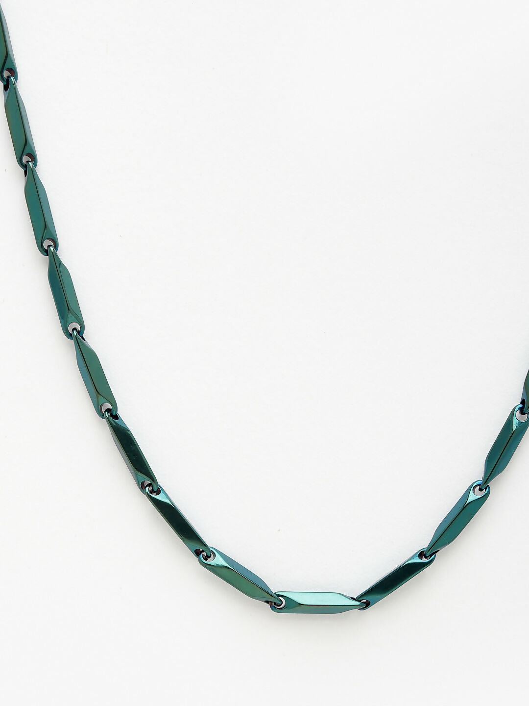 NVR Men's Green Rhodium-Plated Stainless Steel Chain | Grocsy