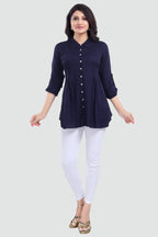 Snehal Creations Navy Blue Rayon Classy Tunic For Ultimate Look | Grocsy