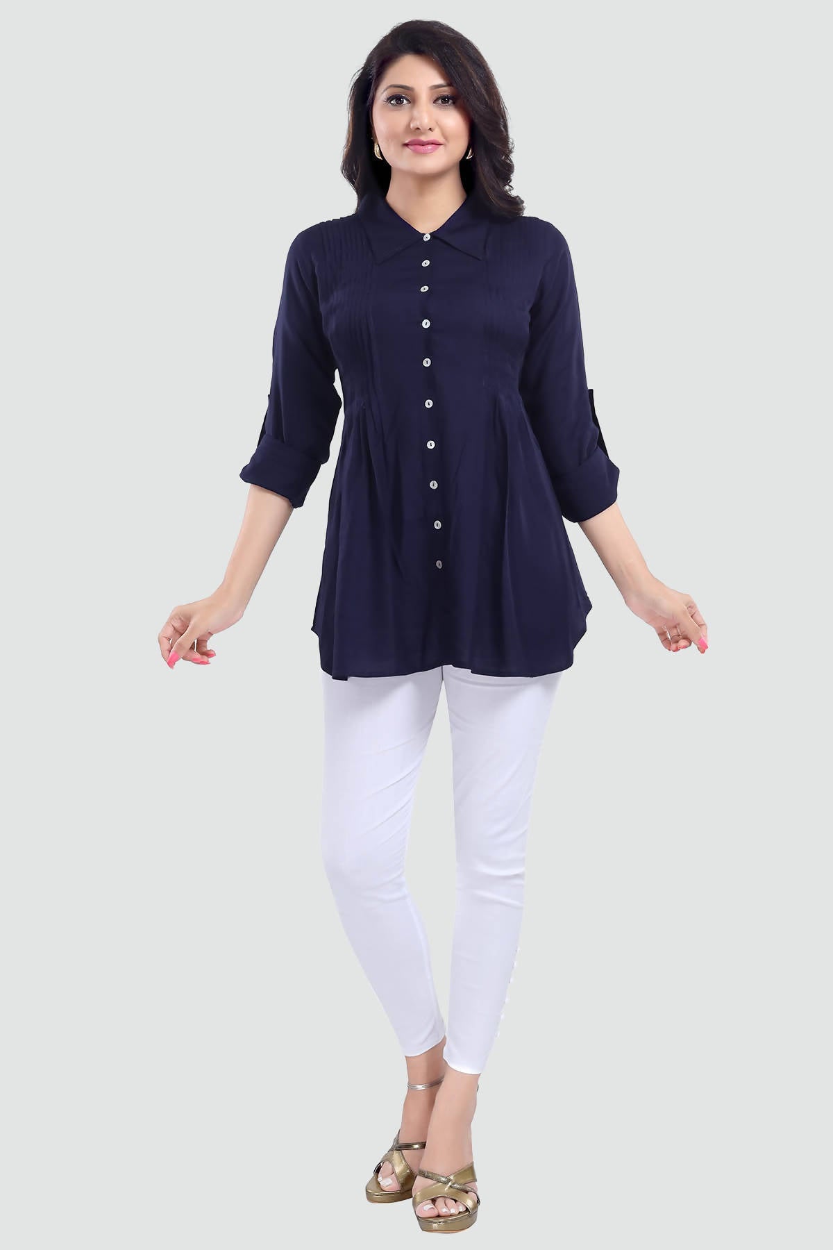 Snehal Creations Navy Blue Rayon Classy Tunic For Ultimate Look | Grocsy