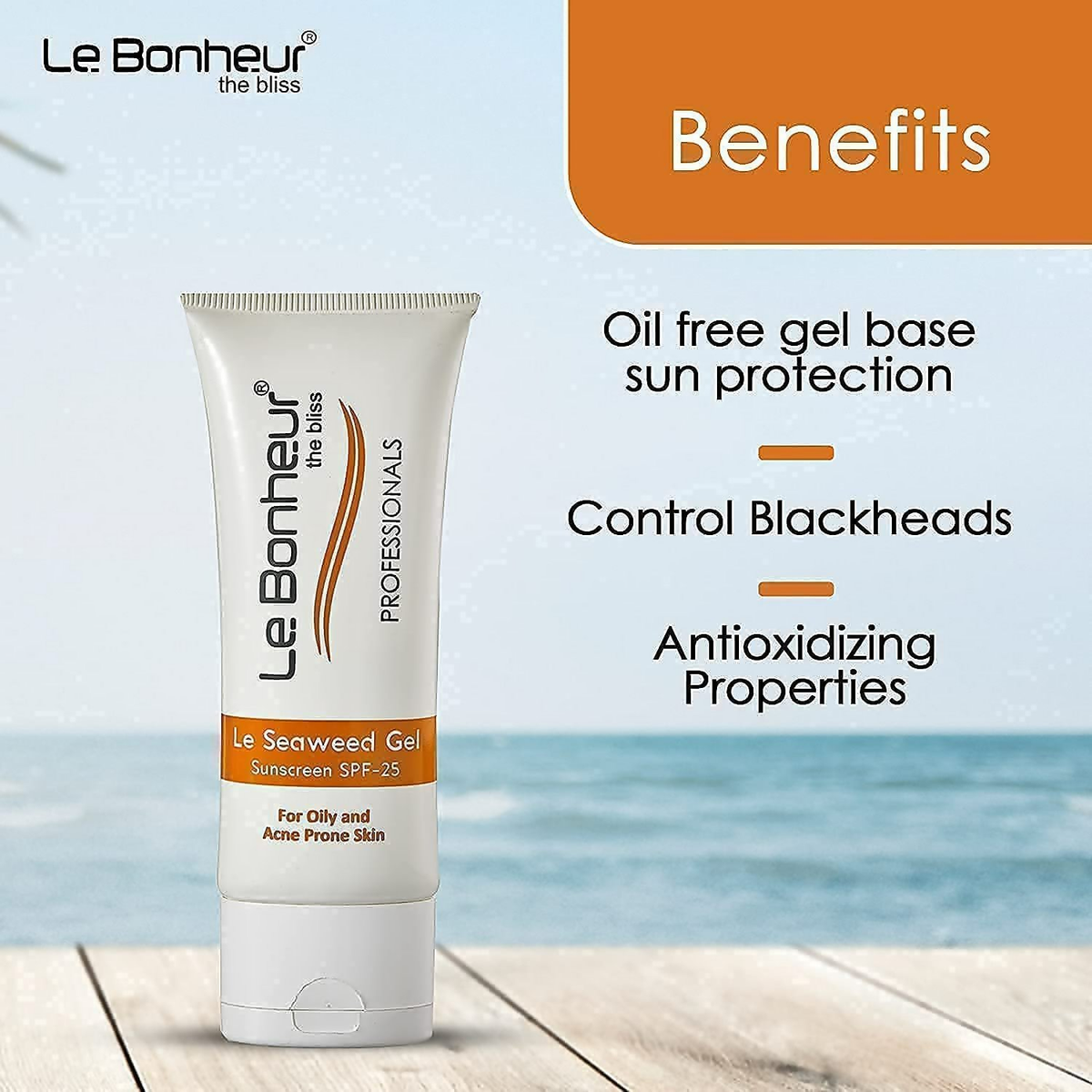 Le Bonheur Seaweed Gel Sunscreen SPF 25 For Skin Fairness | Grocsy