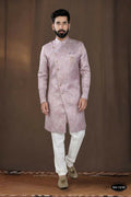 Joban Fashion Men's Pink Woven Jacquard Kurta with Pyjama | Grocsy