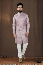 Joban Fashion Men's Pink Woven Jacquard Kurta with Pyjama | Grocsy