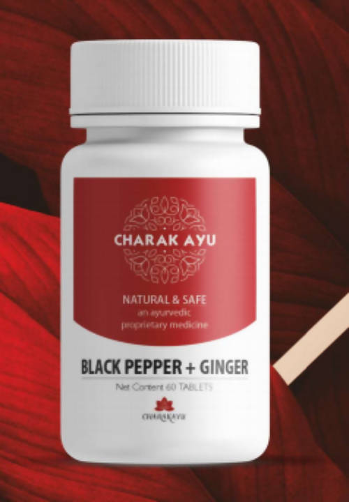 Charakayu Black Pepper + Ginger Tablets | Grocsy