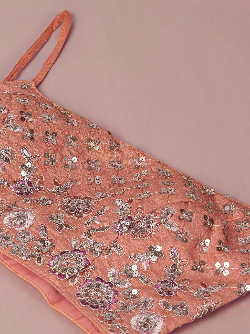 House of Panchhi Peach Organza Floral Printed Lehenga choli & Dupatta | Grocsy