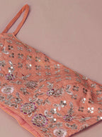House of Panchhi Peach Organza Floral Printed Lehenga choli & Dupatta | Grocsy