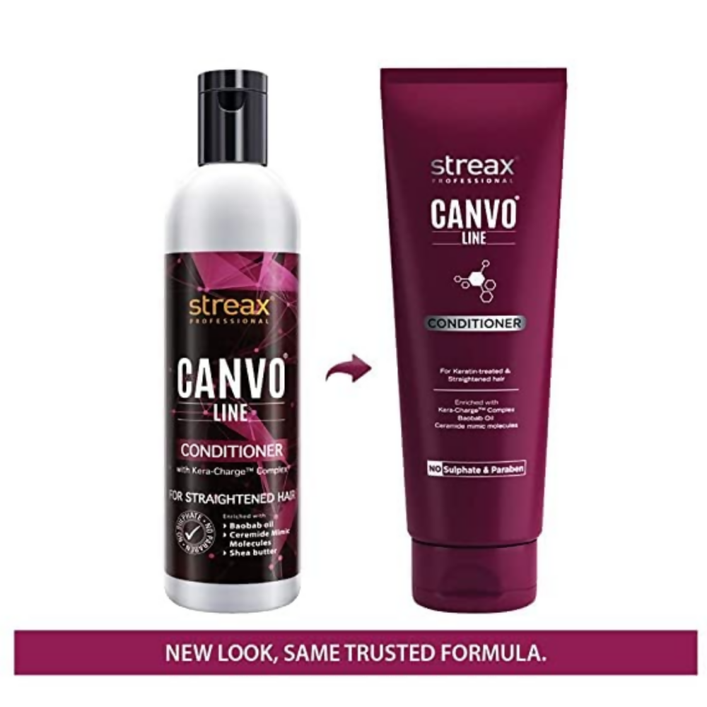 Streax Pro Canvo Line Shampoo, Conditioner & Serum For Straightened Hair | Grocsy
