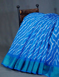 Shades of Blue with Lehariya Design Semi Chanderi Saree By Gayathri Reddy Designer Studio | Grocsy