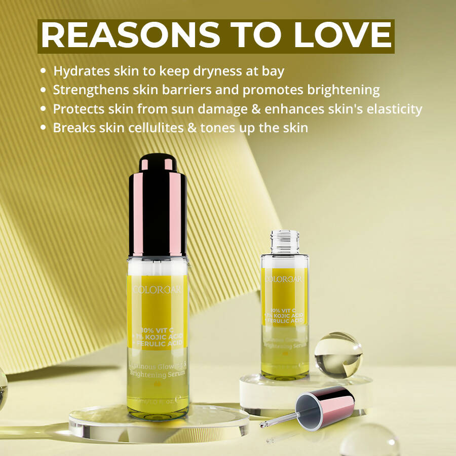Colorbar Serum 10%Vit C + 1% Kojic Acid + Ferulic Acid | Grocsy