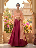 Teeya Creation Women's New Rani Pink Designer Lehenga Choli Set with Sequin Embroidery Work | Grocsy