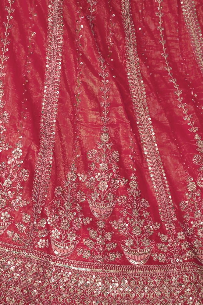 Kesar Fab Pink Jimmy Choo Hand_Woven Lehenga | Grocsy
