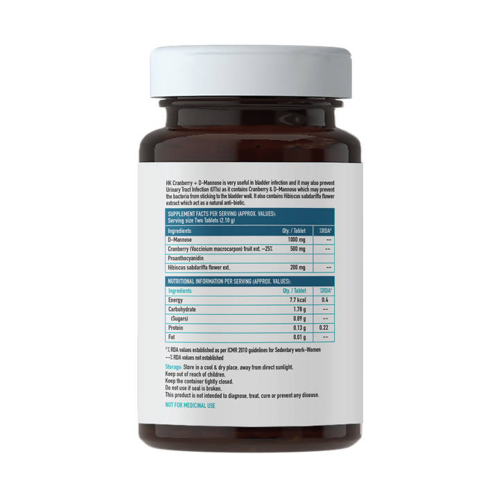 HK Vitals Cranberry + D-Mannose Tablets | Grocsy