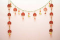 Kundan HandiKrafts Lotus Thoranna Red With Side Hanging | Grocsy