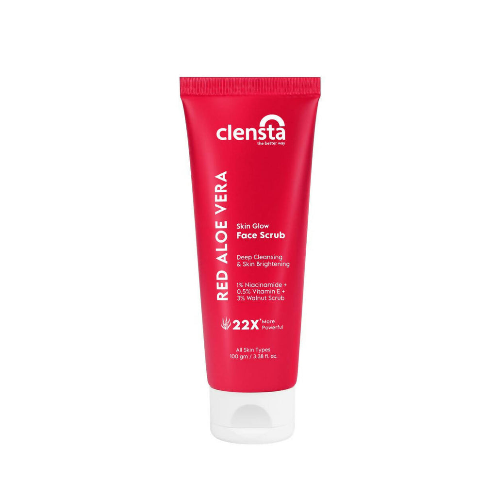 Clensta Red Aloe Vera Skin Glow Face Scrub | Grocsy