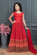 Kids Wedding Designer Red Georgette Lehenga Choli - Aaradhna | Grocsy