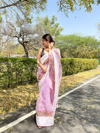 Vamsee Riddhi-Siddhi -1 Lavender Organza Saree | Grocsy