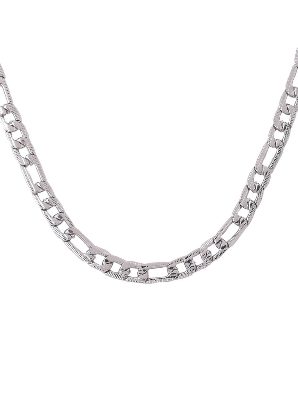 NVR Men Rhodium-Plated Stainless Steel Bohemian Chain | Grocsy