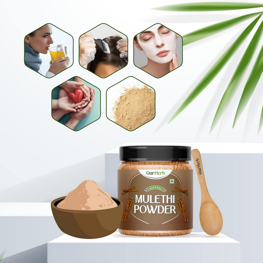 OurHerb Mulethi Powder Face Pack For Skin, Hair With Natural Pigmentation | Grocsy