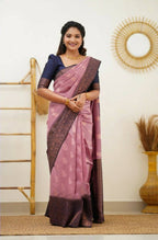 DEIANA'S Beautiful Designer Golden zari Soft Lichi Silk Saree - Pink | Grocsy