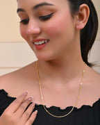 VOJ Women Gold-Polished Self Designed Pipe Chain | Grocsy