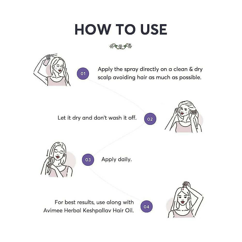 Avimee Herbal Hair Tone Pv 1 Scalp Spray Natural DHT Blocker, With Saw Palmetto, Amla, Methi & Bhringraj Extracts | Grocsy