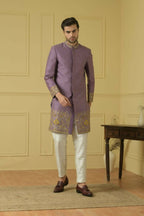 Majestic Purple Marvel Sherwani by Hilo Design | Grocsy