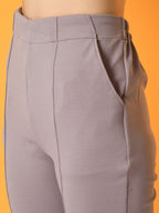 Myshka Women's Lavender Flared Party Trouser | Grocsy