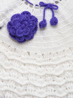 ChutPut Hand knitted Crochet Wool Dress For Baby Girls - White | Grocsy