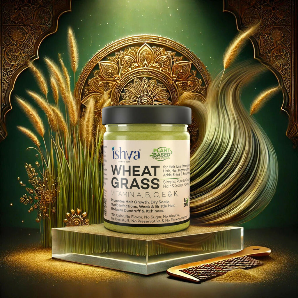 Ishva Wheatgrass Powder For Hair | Grocsy