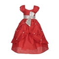 Asmaani Baby Girl's Red Color Satin Designer Full Length Dress (AS-DRESS-22014) | Grocsy
