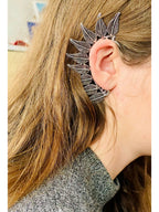 NVR Women Ethnic Silver Plated Brass Leaf Style Ear Cuff