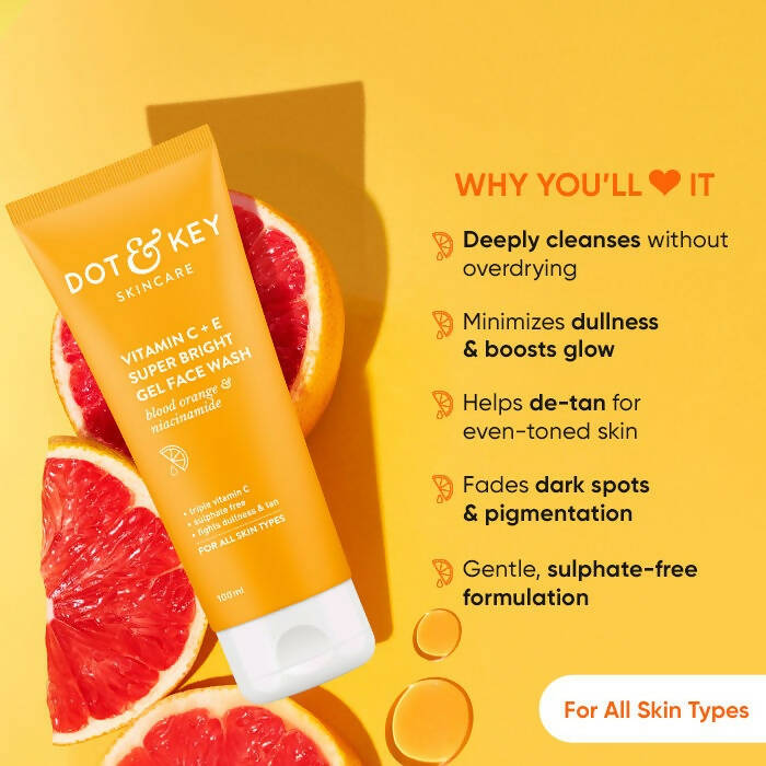 Dot & Key Vitamin C+E Super Bright Gel Face Wash | Grocsy