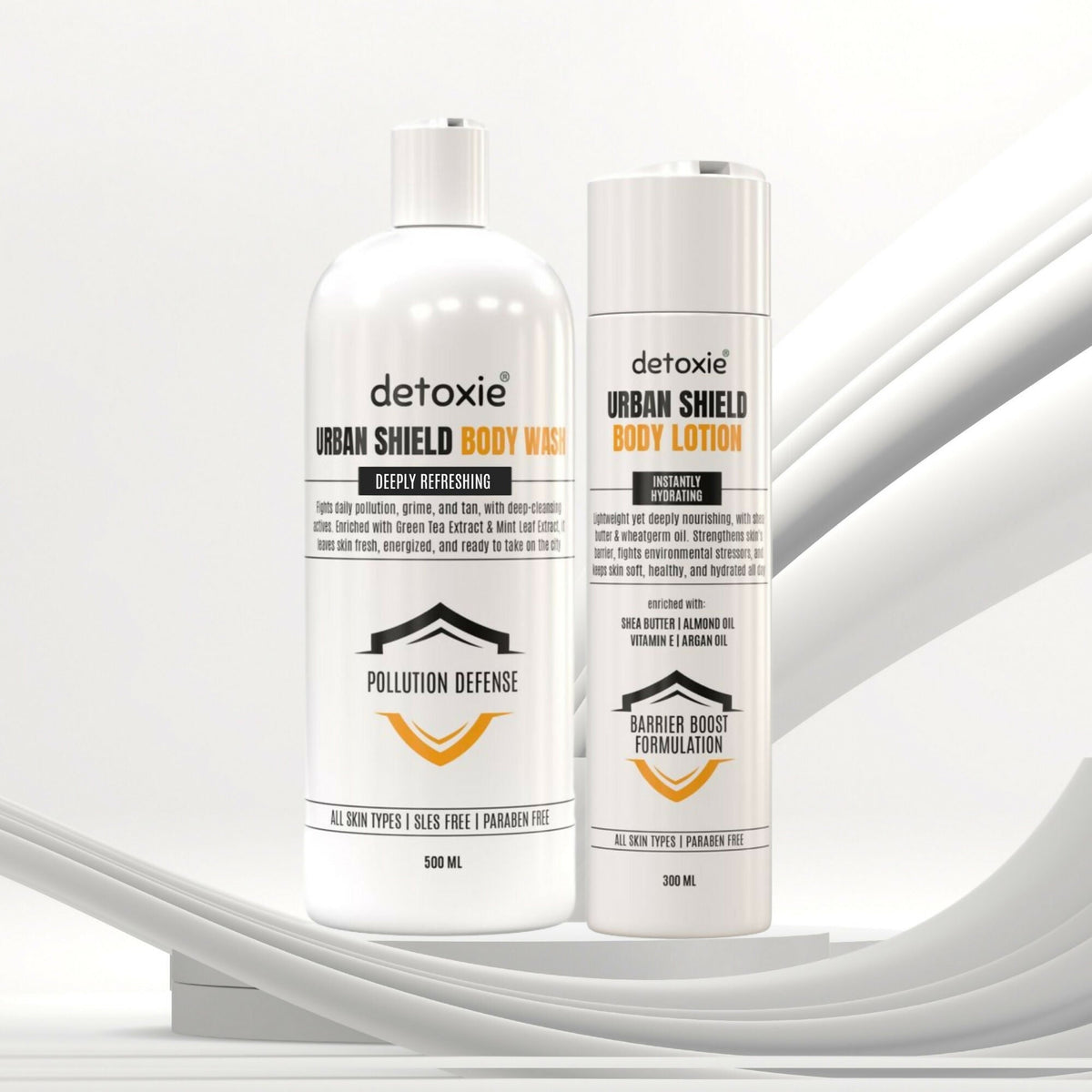 Detoxie Body Wash & Body Lotion Combo - Urban Shield | Grocsy